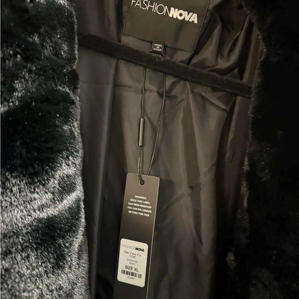 Fashion Nova Plush Black Faux Fur Jacket - Picture 7 of 8